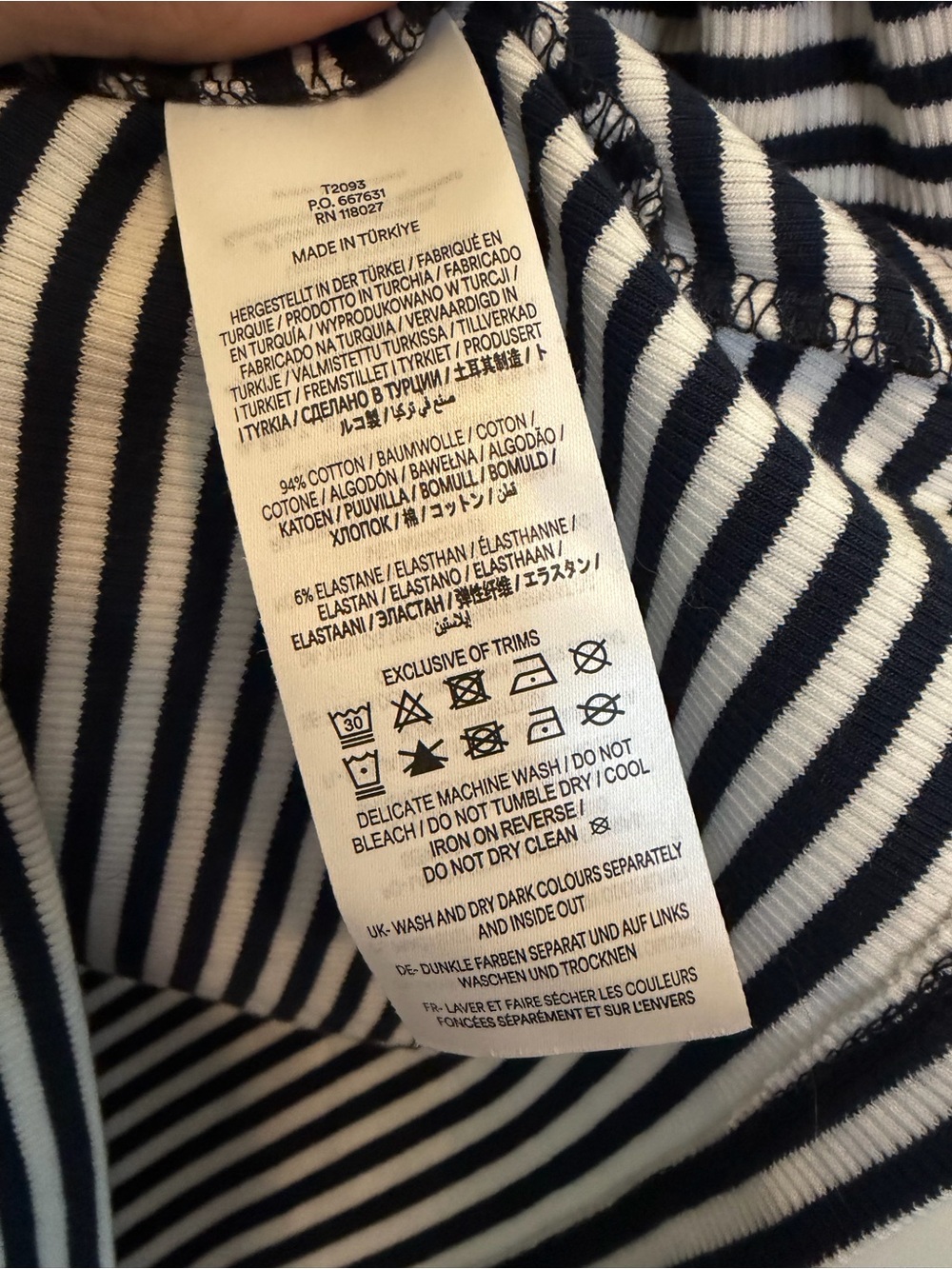Boden Navy and White Striped Button-Down Cardigan - Picture 5 of 5